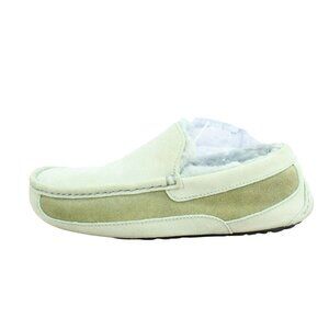 UGG Ascot Gray Suede Slip-on Wool Lined Moccasin Slippers Size 9 Rock Ridge